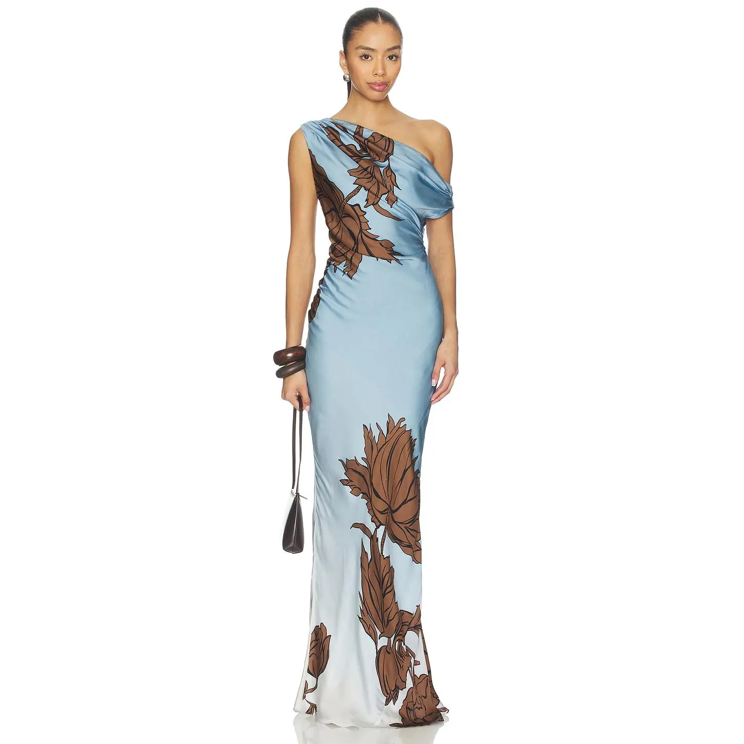 ROCOCO SAND One Shoulder Maxi Dress in Blue