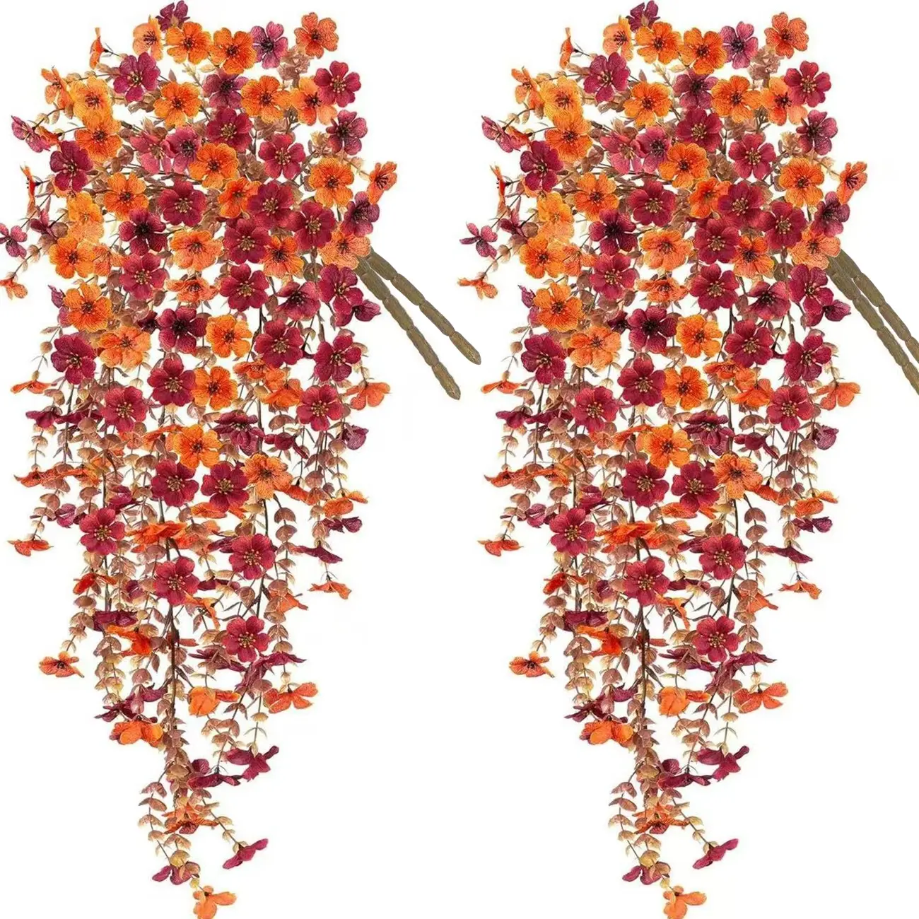 4-Pack Artificial Flower Wall Hangings, Orchid Petals, Faux Floral Decor for Fall, Thanksgiving & Harvest Festival, Suitable for Garden & Courtyard
