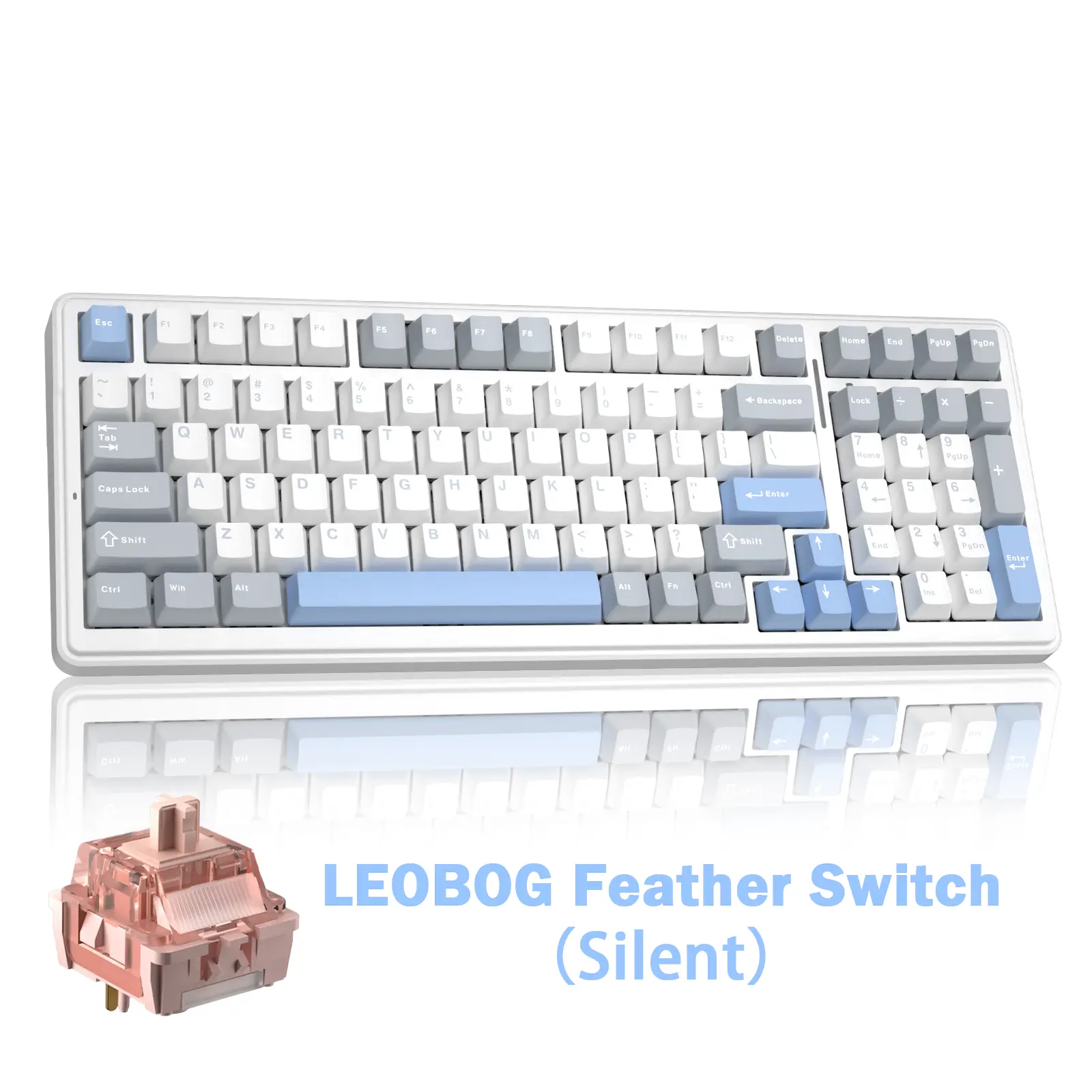 White gray blue-Silent switch