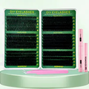 DIY Eyelashes 600 Pieces 30D-100D Natural Fluffy D-shaped Curly Eyelash Clusters 10-16mm Waterproof Fairy Style False Eyelashes  for Customizable Looks book set