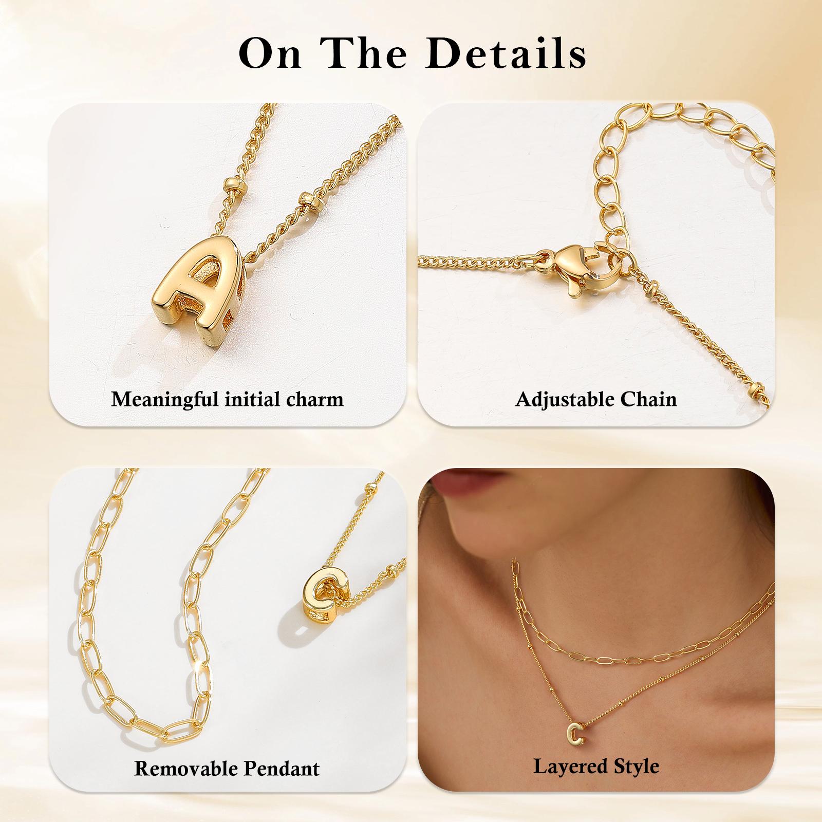 Turandoss Women's Dainty Initial Necklace Set - Hypoallergenic, Fashionable, Exquisite Layered Paperclip Chain Choker, Personalized Pendants, Mothers Day Gift Ideas, Exquisite Jewelry Gift for Birthdays summerwins Turandoss Women's Dainty Initial Necklace Set - Hypoallergenic, Fashionable, Exquisite Layered Paperclip Chain Choker, Personalized Pendants, Mothers Day Gift Ideas, Exquisite Jewelry Gift for Birthdays summerwins