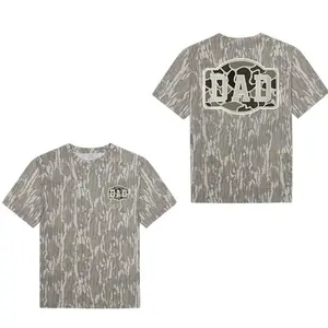 Hunting DAD Collection Tee - Camo T-Shirt Unisex Outdoor Tee in Bottomland Camo 3D Printed Graphic Tee, Unique Design T-Shirt