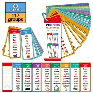 English Word Cards Knowledge Cards 60 High-Frequency Words Learning Cards Children's Educational Toys School Training Aids