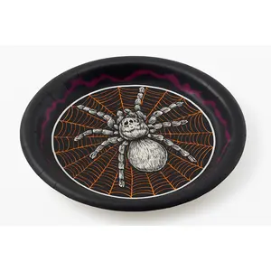 Spooky Halloween Haunted House 6.75" Round Paper Plates