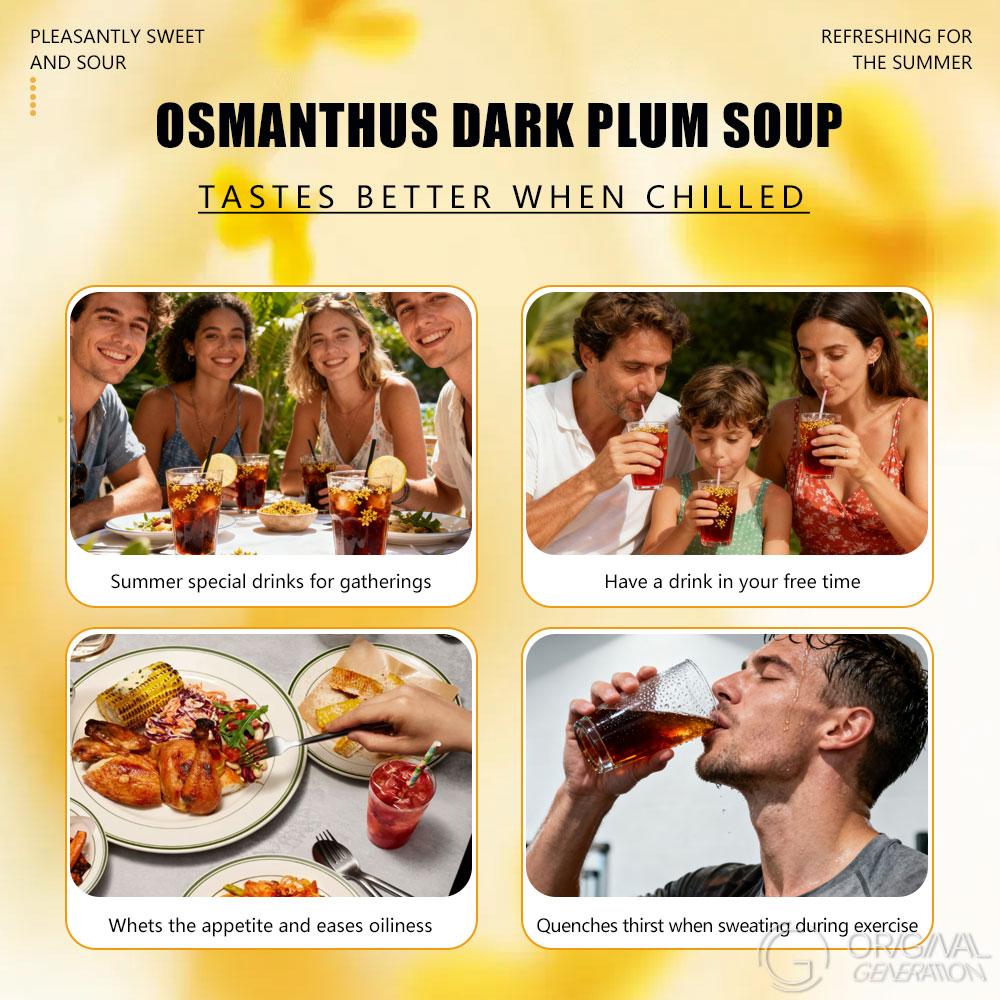 BOGO Digestion Tea Sweet And Sour Taste Of Osmanthus And Dark Plum Tea 2 Carton (1Carton 100g 10g×10pack) ×2 Caffeine Free With Forest Thermos With Osmanthus, Dark plum, Rock sugar, Hawthorn, Mulberry, Tangerine peel, Roselle, Mint, Licorice