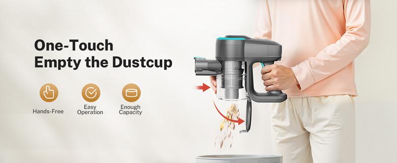 [FebFaves] Devoac Cordless Vacuum Cleaner, 8-in-1 Rechargeable Stick Vacuum, 40mins Runtime, Powerful Suction, Lightweight, Versatile for Hardwood Floors, Car, Carpets, Pet Hair - Home Cleaning Tool