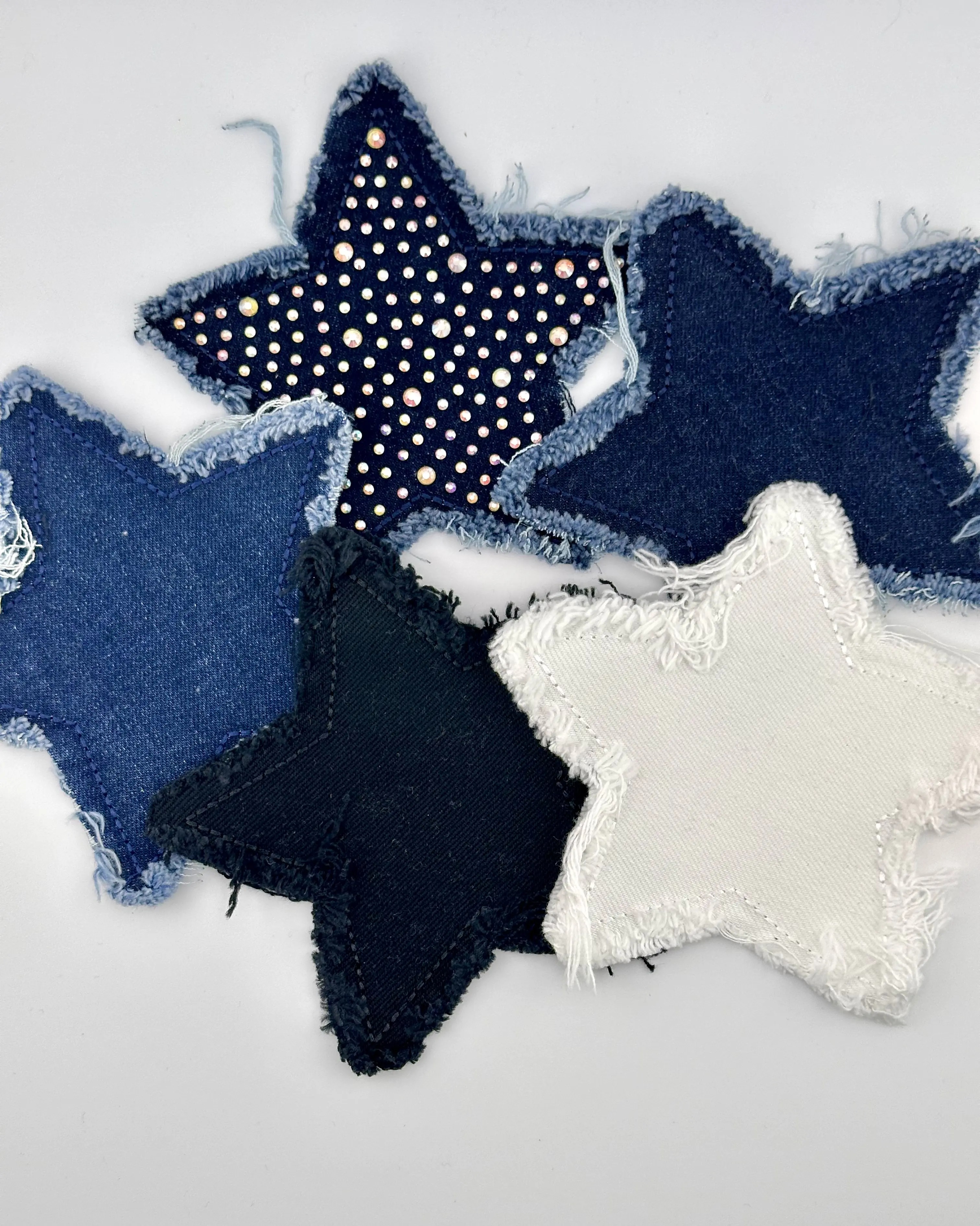 Denim Star Patch Iron On Game Day Accessory for Jeans & Jackets Easy Application Denim Friendly Eye Catching Design