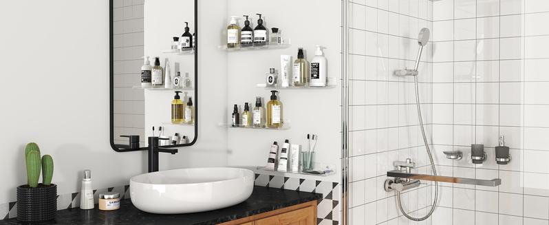 Lifewit Floating Shelves for Wall, Acrylic Shelf, Room Decor Bookcase/Vinyl Record/Photo/Picture in Bedroom, Living Room, Bathroom, Kitchen Storage