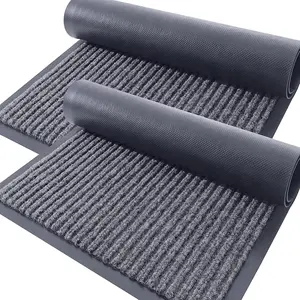 Front Door Mat Indoor Outdoor Entrance, 2-Pack 29.5 x 17 Inch, Waterproof Heavy Duty Doormat, Fade Resistant, Low Profile, Easy Clean Patio Porch Welcome Floor Mats for Entry, Grey