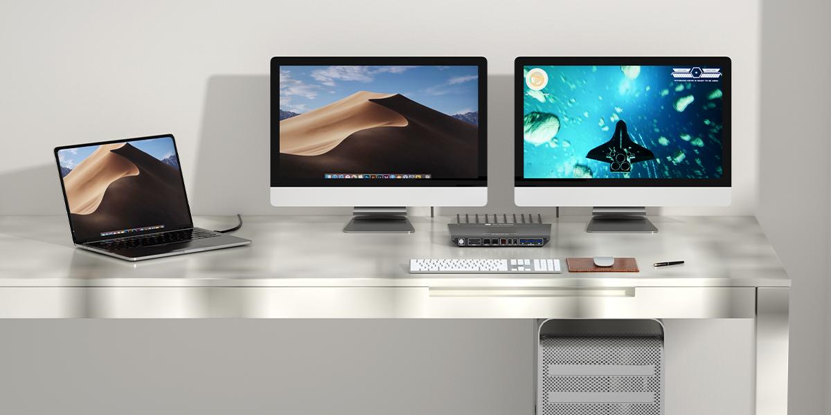 AV Access 8KSW21DP-DM 8K DisplayPort KVM Switch for Two Computers, Supports Dual Monitors & 144hz/165hz/240hz High Refresh Rate Gaming