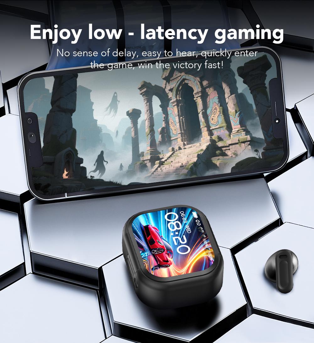 HTC NE20 AI Bluetooth Headset with LED Display, High-Fidelity Waterproof Wireless Headphones | Ideal for work, exercise, study, and audio calls | Built-in microphone | Headset