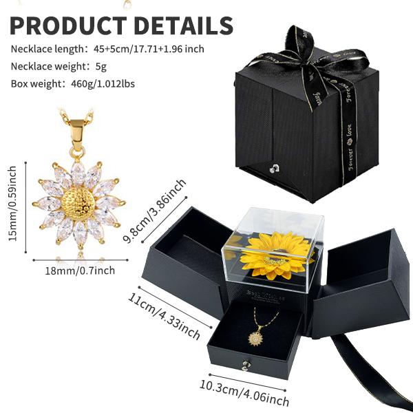 Artificial Sunflower Gifts for Women Her Daughter Girlfriend Wife Mom Friends Sisters Aunt, You are My Sunshine Necklace with Gift Box for Birthday Wedding Mother's Day Xmas Present