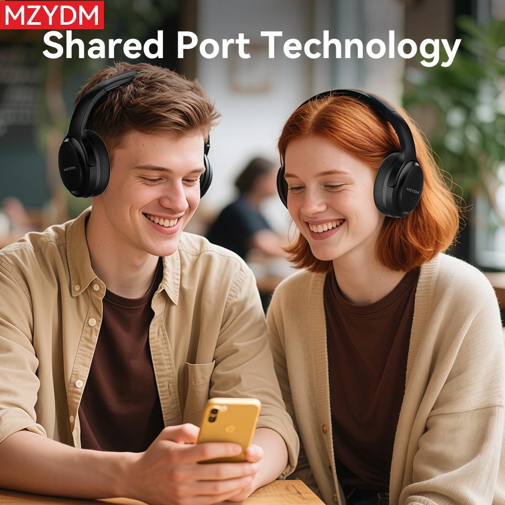 MZYDM Bluetooth Wireless Over-Ear Headphones Foldable Active Noise Canceling Hi-Res Audio 70 Hours Battery Life Lightweight Portable with Microphone for iOS PC Android Ideal for Home Office Business Trips