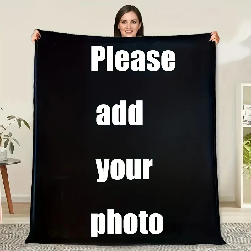 Custom Photo Personalized Family Blanket, Add Your Picture and Text to a Soft Brushed Flannel Throw for Family Couch and Bedroom Bed, Memory Keepsakes, Couple Portraits, Pet Photos, Anniversary Moments and Personalized Home Decor