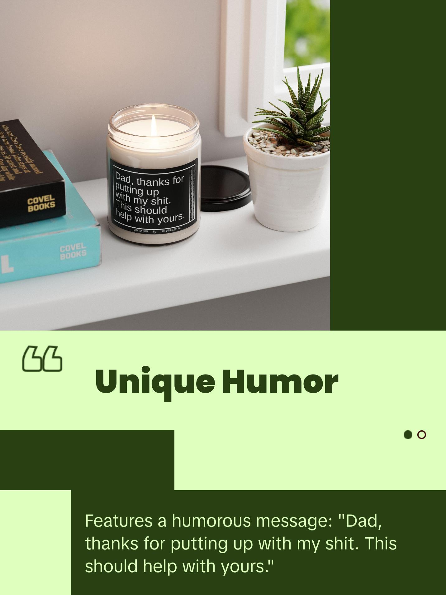 Fathers Day Gift, Funny Gift for Dad, Candle for Dad, Gag Gifts for Dad, Father's Day Gift from Daughter Son, Bonus Dad Gifts for Husband