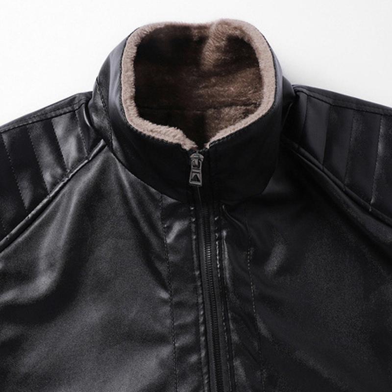 Men's Winter Casual Fleece Lined Warm PU Leather Motorcycle Jacket, versatile street style leather coat suitable for streetwear and everyday casual wear, an ideal gift for boyfriend or husband. Men's Winter Casual Fleece Lined Warm PU Leather Motorcycle Jacket, versatile street style leather coat suitable for streetwear and everyday casual wear, an ideal gift for boyfriend or husband.