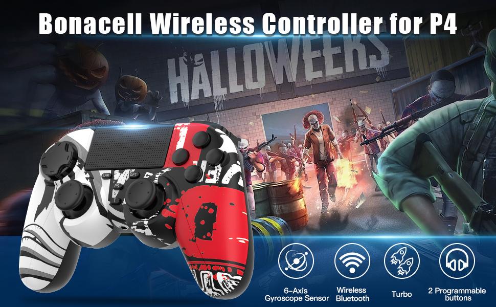HolidayHaul X471 Wireless Controller for PS4 – Dual Vibration, 6-Axis Motion Sensor, Ergonomic Design, 3.5mm Audio Jack, for PS4/Slim/Pro/PC