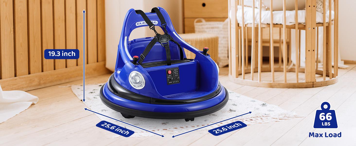 Dripex 12V Bumper Car for Toddlers, Kids Electric Ride-On Toys W/Remote, 2 Speeds, 360° Spin, LED Lights, Music & DIY Stickers, Gift for 3-6 Boys Girls