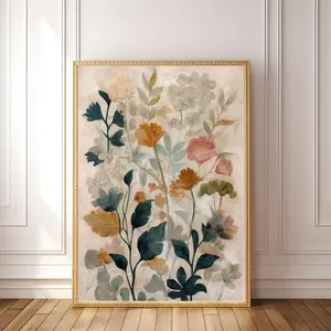Vintage Floral Wall Art Print, Elegant Botanical Illustration, Classic Flower Painting Poster, Timeless Home Decor