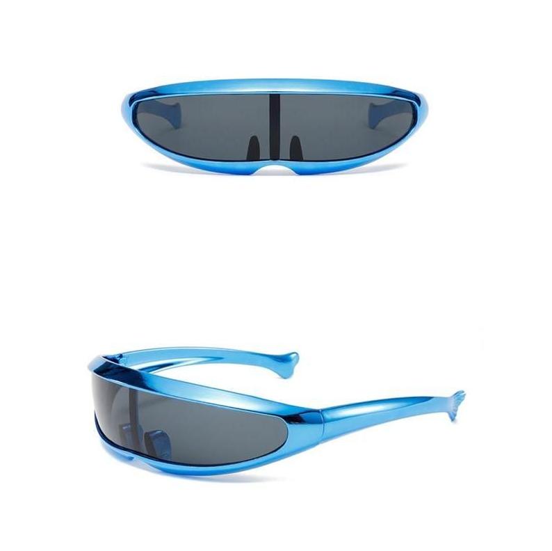 TikTok Viral Y2K Futuristic Sunglasses for Women Men, Cyberpunk Shield Visor Eyewear, Metallic Wrap Around Rave Festival Glasses, Trendy 2026 Aesthetic Streetwear Accessory, Space Age Sun Glasses