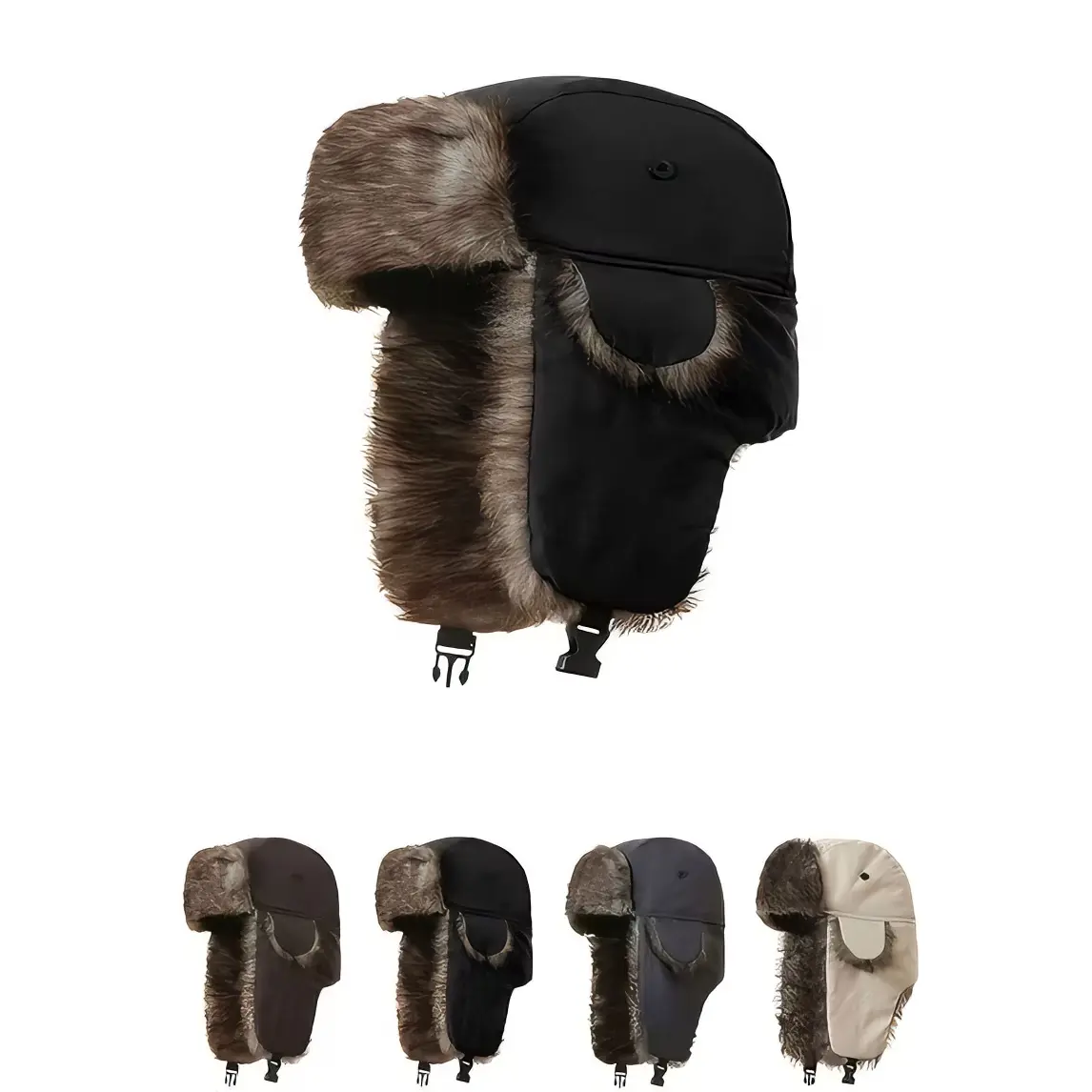 FEITAI Unisex Fashion Beanie Hat - Heat-Insulating Plain Hat with Ear Flaps, Coffee Warmth Boost Winter Cold Weather Accessory for Women