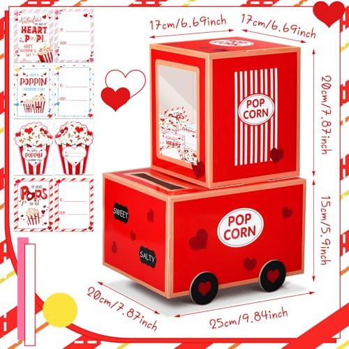 Valentine's Day Gift DIY Valentines Mailbox Valentine Cards Animal Fun Craft Treat Box with 33 Greeting Cards,Valentines Mini Envelope Box for Students Teacher,School Party Gift,Galentine's Day Birthday Holiday Wedding Party Favor, Classroom Gift Exchange