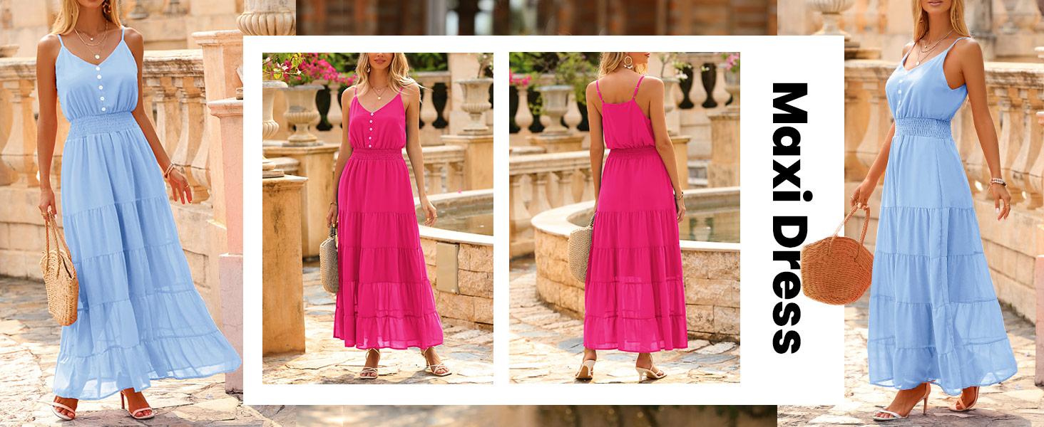 PrettyGarden Women's Casual Summer Dress Spaghetti Strap Sleeveless High Waist Beach Long Maxi Sun Dresses PrettyGarden Women's Casual Summer Dress Spaghetti Strap Sleeveless High Waist Beach Long Maxi Sun Dresses