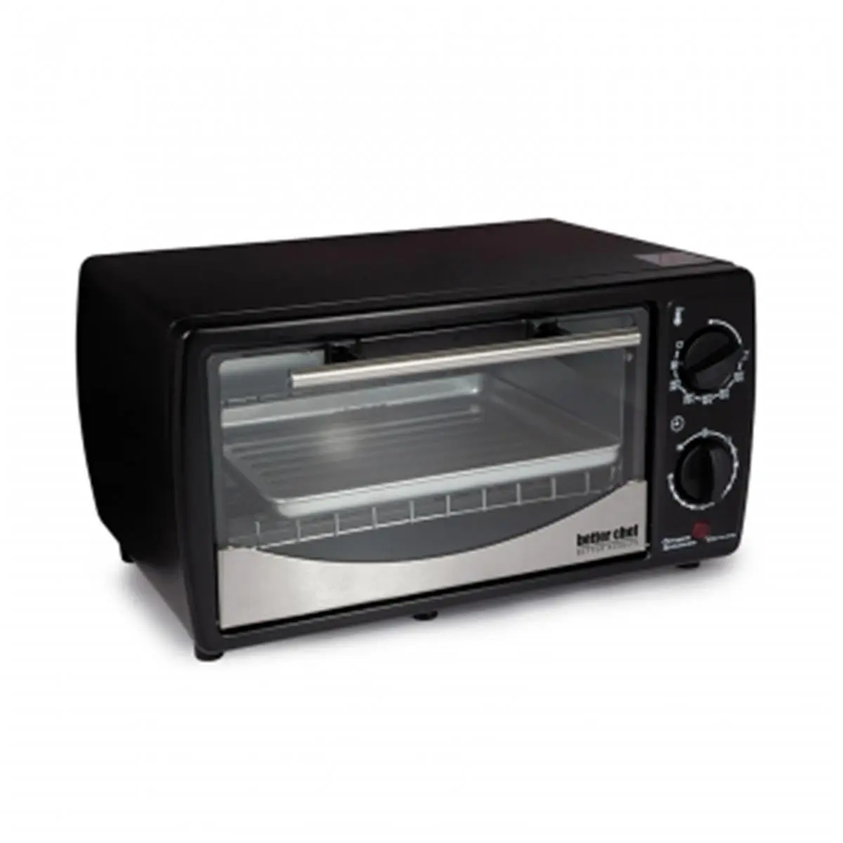 212 MAIN Compact Toaster Oven Broiler - 9L Kitchen Appliances with Stainless Steel Front, Black Finish, Bake Roast Toast, and Quartz Heat Functions