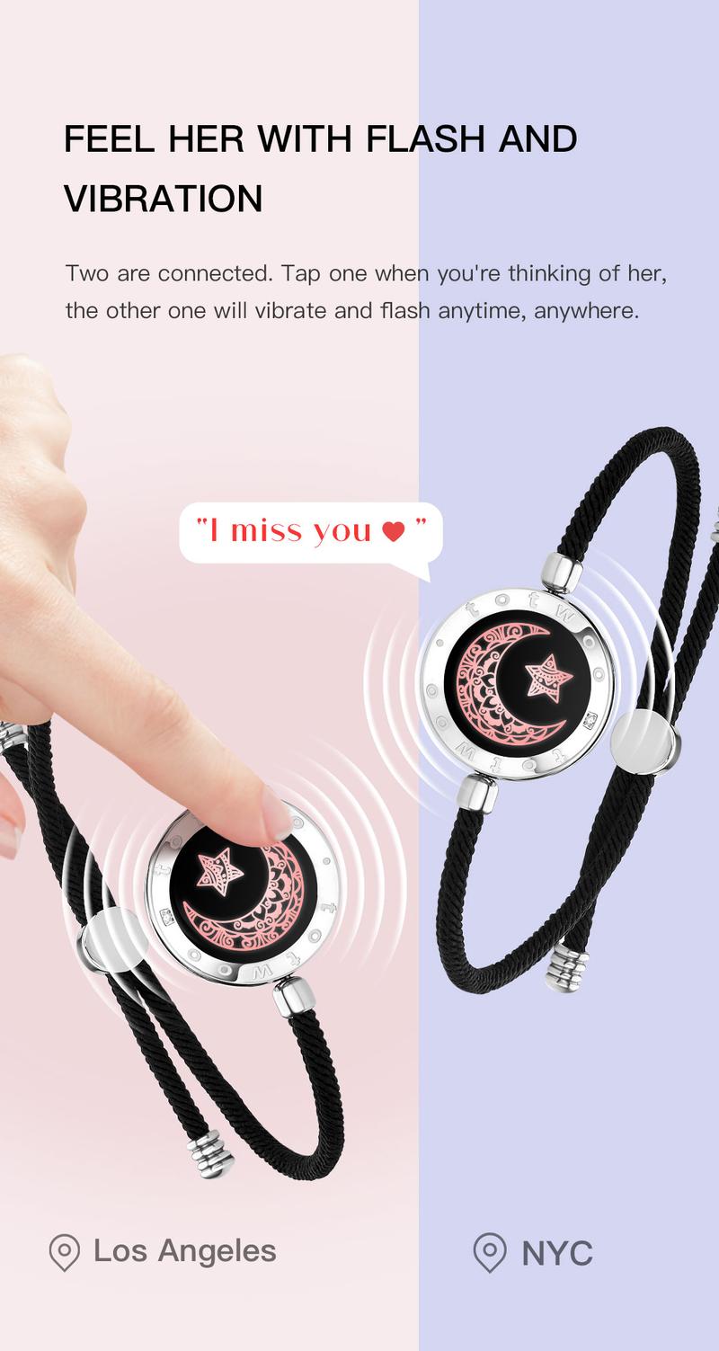 totwoo Long Distance Touch Bracelets, Meaningful Gift For Mom&Daughter or Bestie or Friends Anniversary Birthday
