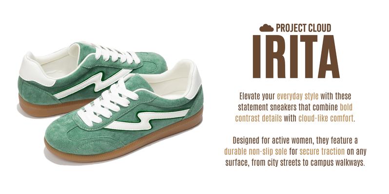 Project Cloud Women's | Lightweight Lace-up Memory Foam Sneakers Non-Slip Closed Round Toe Casual Sports Shoes Girl Footwear - Irita