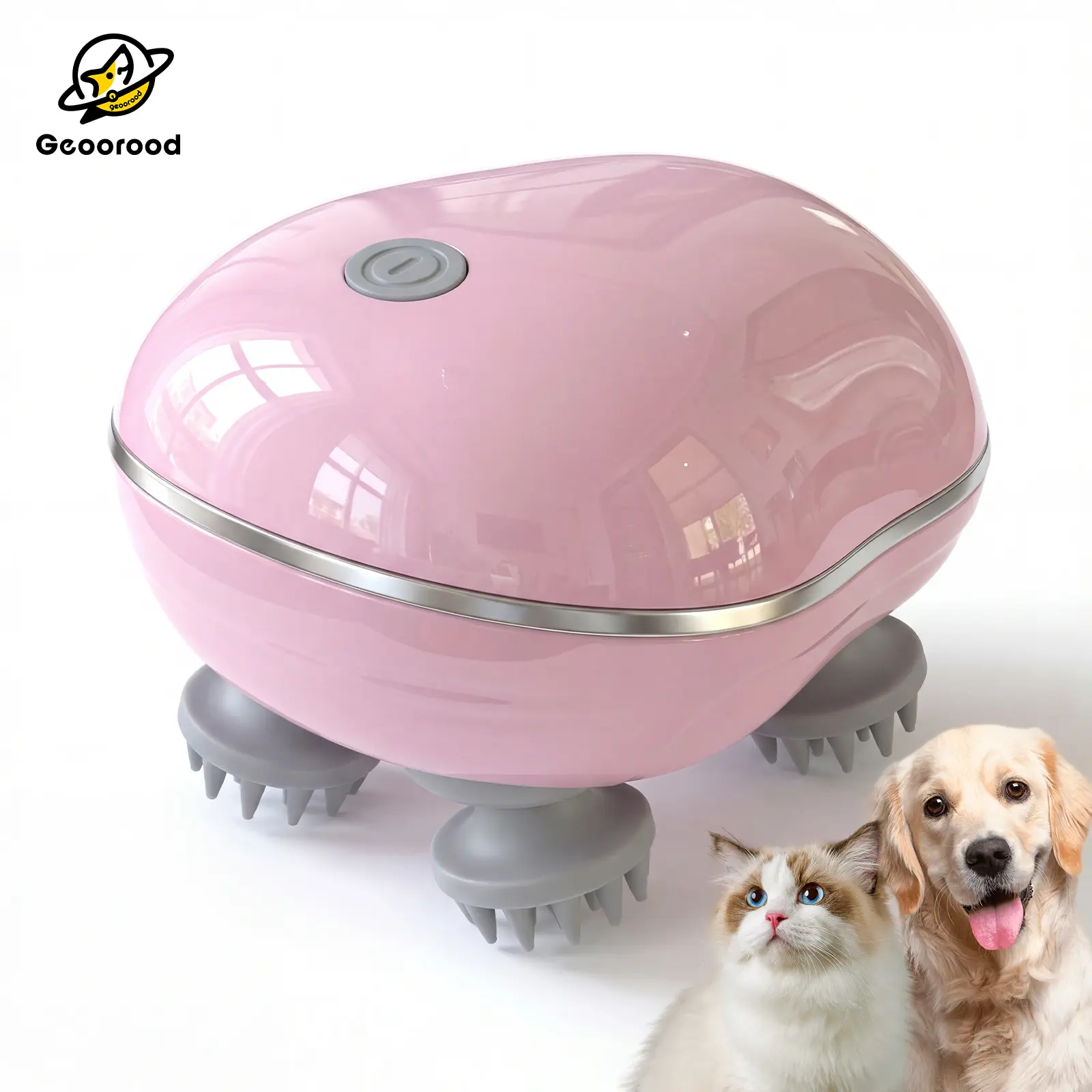 Geoorood Pet Head Electric Massager: lmitate Human Fingers for Cats & Dogs, Massager Brush Relieve Anxiety, Pet interactive massage machine Toy ,  Grooming Supplies#Summervibes #petlovers