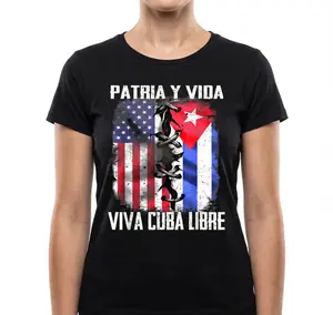 Cotton Unisex Patria y Vida, Viva Cuba Libre, Mens Womens Vintage Cuban T-Shirt/Sweatshir/Washed cotton Top  vintage graphic tees oversized tshirt women t shirts women Stylish Classic Cultural Tshirt