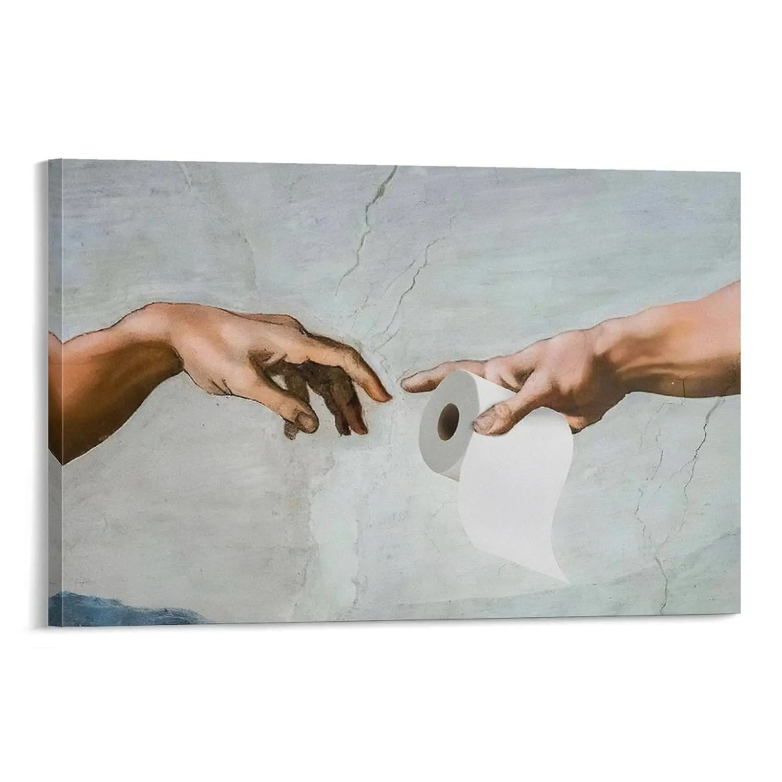 Waterproof Artistic Funny Prank Bathroom Poster Print - Vintage Arm-Holding Toilet Paper Wall Art for Bathroom Restroom Wall Decoration, Water Proof