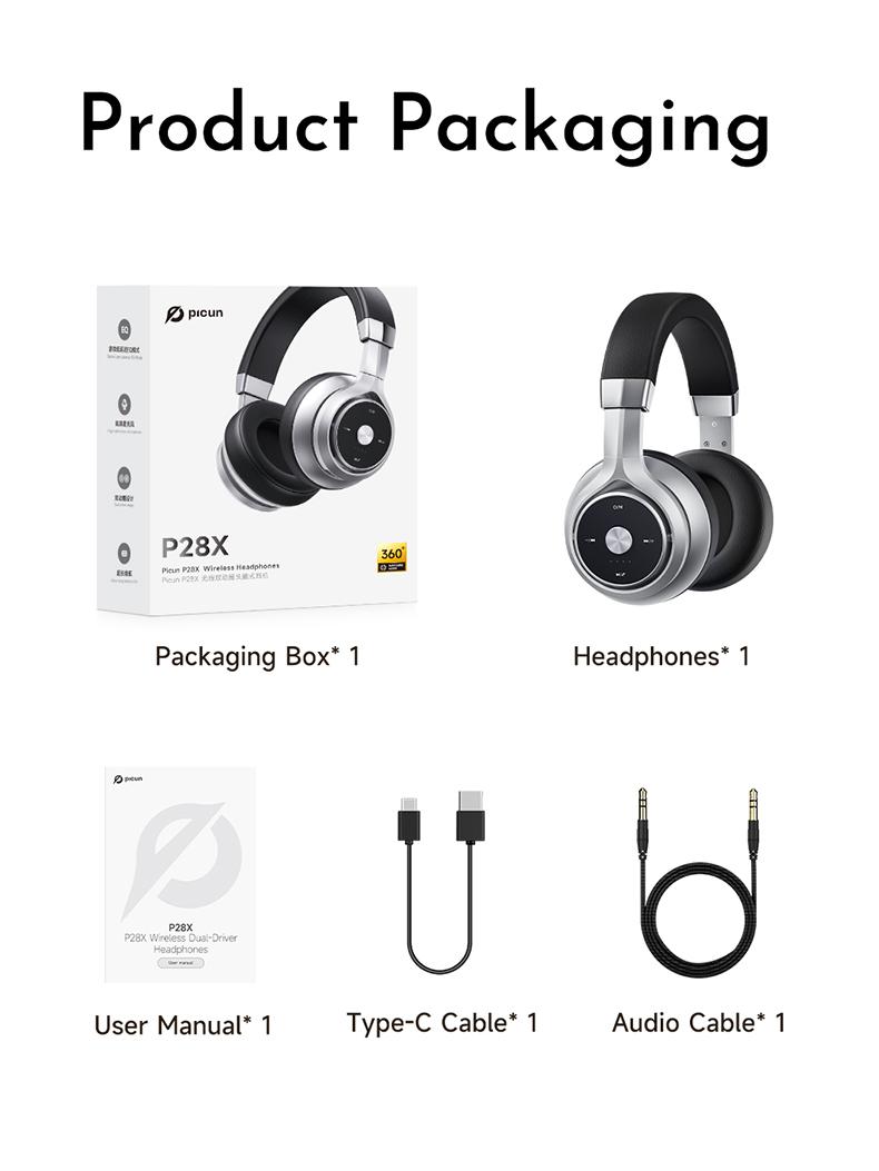 Picun P28X Wireless Bluetooth Earbud Headset, Over-ear, Bluetooth 5.3, 24H Playback, EQ Mode, Microphone, Foldable, Electronic Audio, for Travel & Gaming Audio Electronic Headphone Picun P28X Wireless Bluetooth Earbud Headset, Over-ear, Bluetooth 5.3, 24H Playback, EQ Mode, Microphone, Foldable, Electronic Audio, for Travel & Gaming Audio Electronic Headphone
