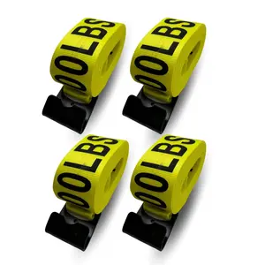 TORQUE 4 PCS Heavy Duty Winch Straps 4'' x 30' w/Flat Hook End, Working Load Limit 5400 lbs, 4 Inch x 30 Ft Tie-Down Cargo Control Straps for Flatbed Trailer Trucks (4 Pack)