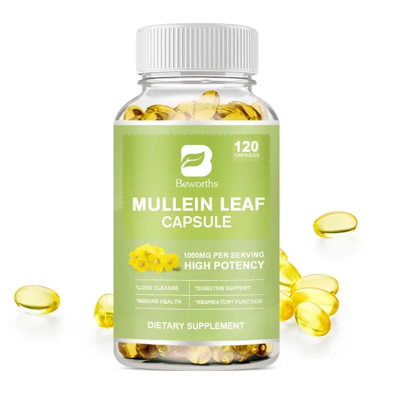Beworths Mullein Leaf Capsules | 3000mg | 200 Count | Support Lung Cleanse