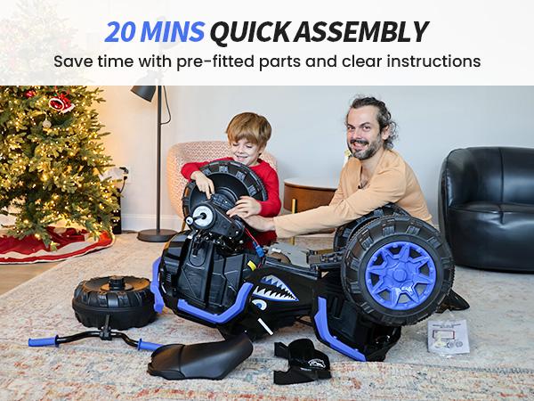 Hikiddo 24V 4WD Kids Ride on ATV 4 Wheeler, Electric Ride on Toy for Big Kids with 4*200W Motor, 5.6Mph Max Speed