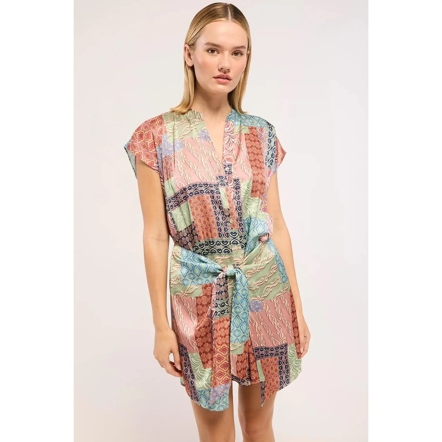 Misa Mika Dress in Oasis Patchwork