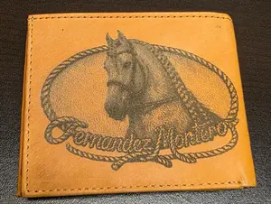 Variety of designs for wallets made with lazer