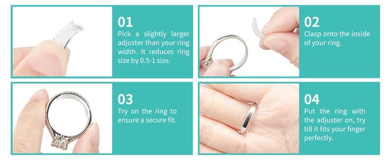 Ring Sizer Adjuster for Loose Rings, 8 Pack 8 Sizes, Ring Size Adjuster, Invisible Ring Guards for Women and Men, Ring Resizer with Polishing Cloth Ring Sizer Adjuster for Loose Rings, 8 Pack 8 Sizes, Ring Size Adjuster, Invisible Ring Guards for Women and Men, Ring Resizer with Polishing Cloth