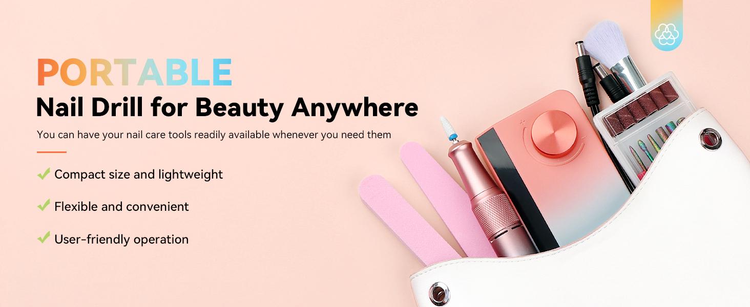 SAVILAND Electric Nail Drill 40,000 RPM Upgraded Portable Nail Drill Beautiful Gradient Sunset Design Ideal Nail Care Cutics Treatment & Manicure