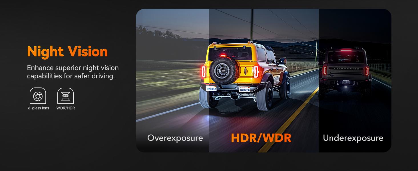 WOLFBOX G850 4K UHD Rearview Mirror Backup Camera Dash Cam with GPS 64GB Card Loop Recording Privacy FathersDayGift Protection 24 Hours Recording 5.8GHz WiFi Connectivity Intelligent Voice Control WDR Super Night Vision TikTokShopHolidayHaul