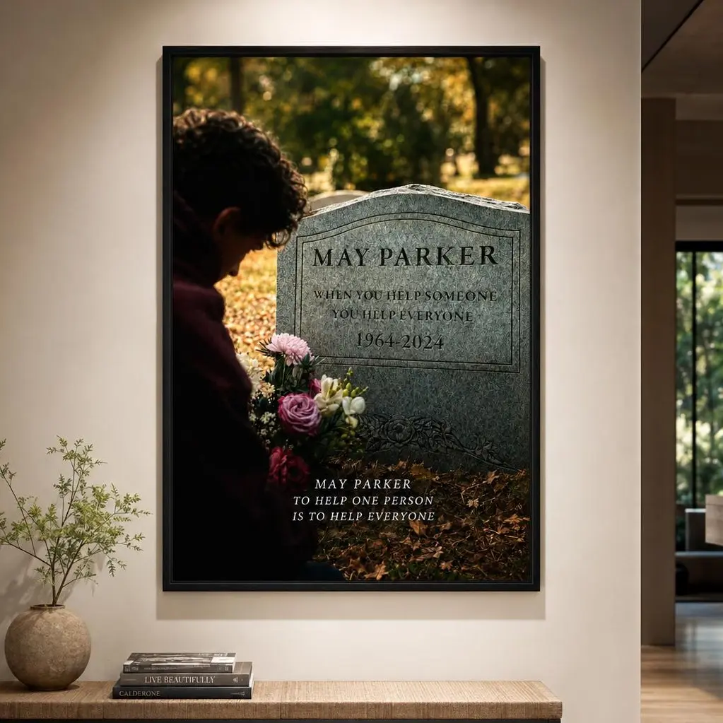 Spidey Aunt May Parker Memorial Quote Wall Poster Set Bundle - Emotional Superhero Art for Bedroom Home Decor