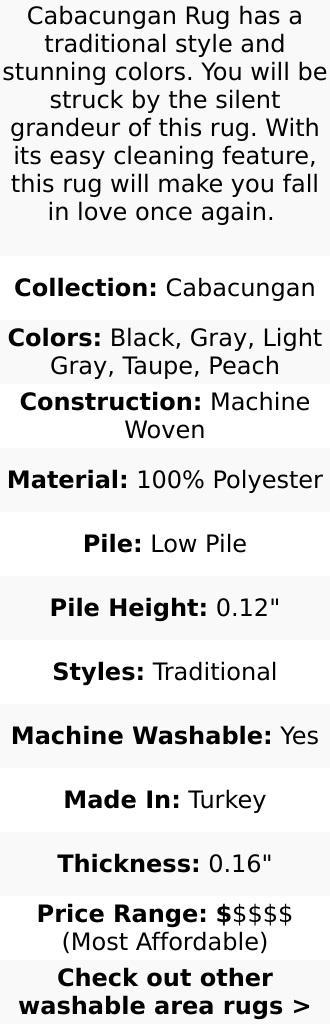 Cabacungan Washable Area Rug - Soft and Durable Greek Style Rug Cabacungan Washable Area Rug - Soft and Durable Greek Style Rug