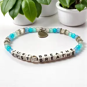 Just Breathe Bracelet | Just Breathe Bracelet for Women | Inspirational Bracelet for Women | Word Bracelet | Breathe Bracelet | Motivational Jewelry