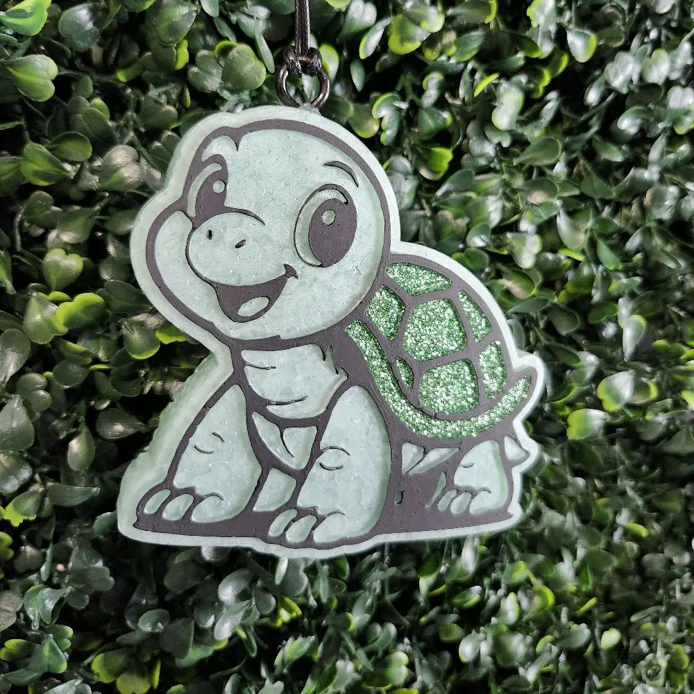 Cute Turtle Car Freshie. Scented and Hang From Your Rear View Mirror.
