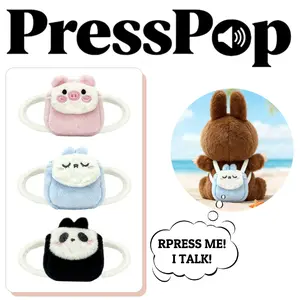 Cute Plush Doll Mini Backpack with Sound Button, Press to Play Voice & Singing, Fun Doll Accessory Gift