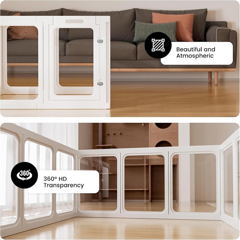 Acrylic Dog Pen,Clear Dog Play Pen for Puppy Cat Rabbit Ferret Transparent Easy Assemble Whelping Crate Kennel Cage Enclosure Sturdy & Easy Cleaning Suitable for Small Pets Acrylic Dog Pen,Clear Dog Play Pen for Puppy Cat Rabbit Ferret Transparent Easy Assemble Whelping Crate Kennel Cage Enclosure Sturdy & Easy Cleaning Suitable for Small Pets