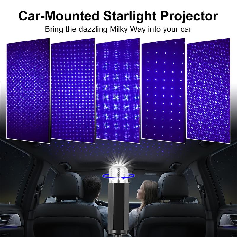 USB Star Projector Night Light,Portable Adjustable Romantic Interior Car Roof Lights,Portable Star Lamp Projector Decorations for Car,Ceiling,Bedroom