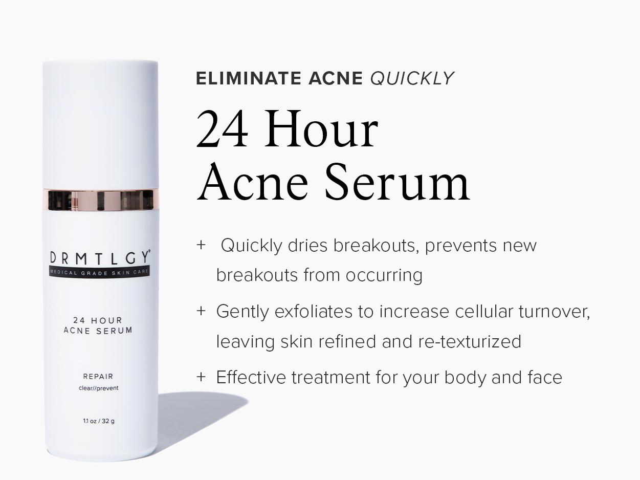DRMTLGY 24 Hour Acne Serum with Benzoyl Peroxide and Glycolic Acid 1.1oz Skincare Blemish